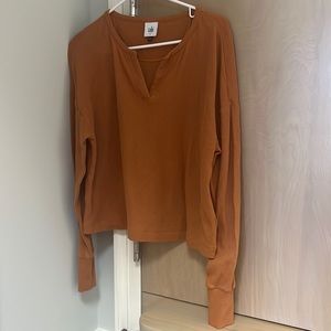 Cabi Waffle Tee muted orange
